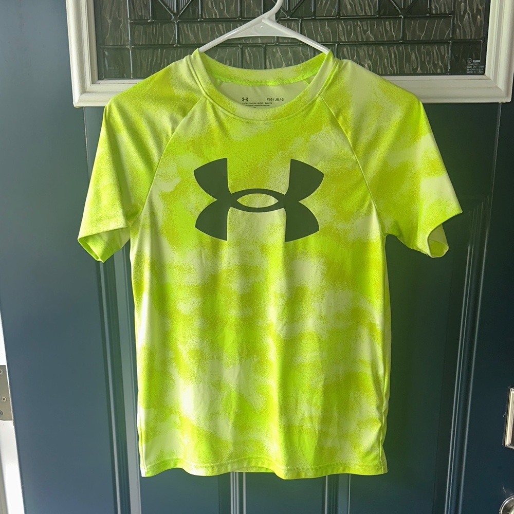 Under Armour Kids Lime and White T-Shirt